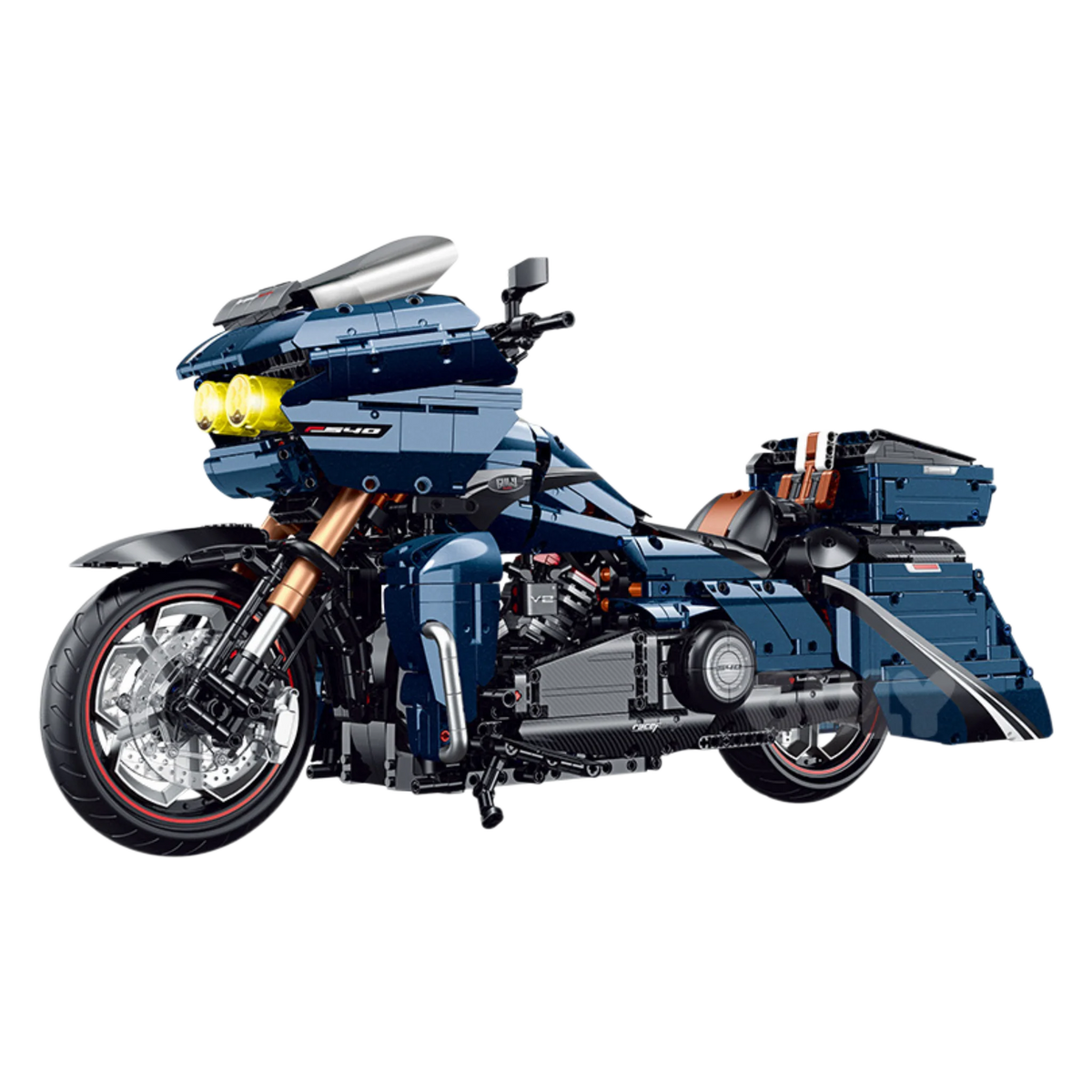 Motorcycle Blue Touring Building Set 910PCS