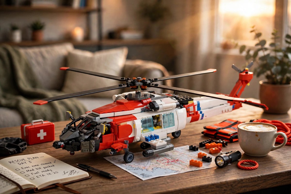 Mh-60T Eagle Rescue Helicopter Building Set 1408PCS