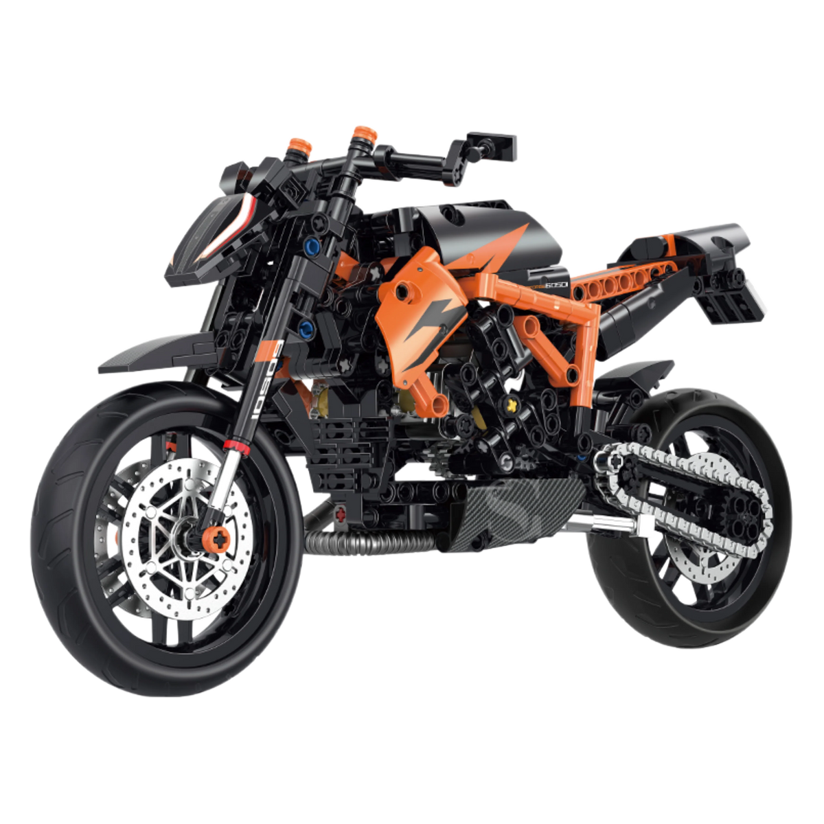 Motorcycle Orange Naked Building Set 538PCS