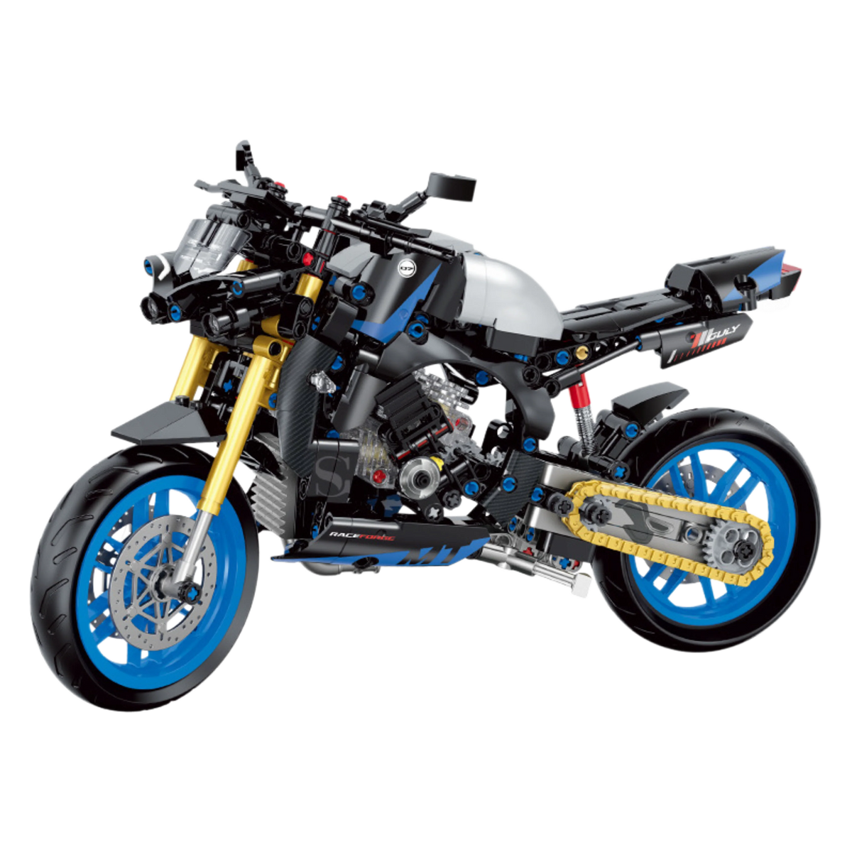 Motorcycle Black Blue Sport Building Set 545PCS