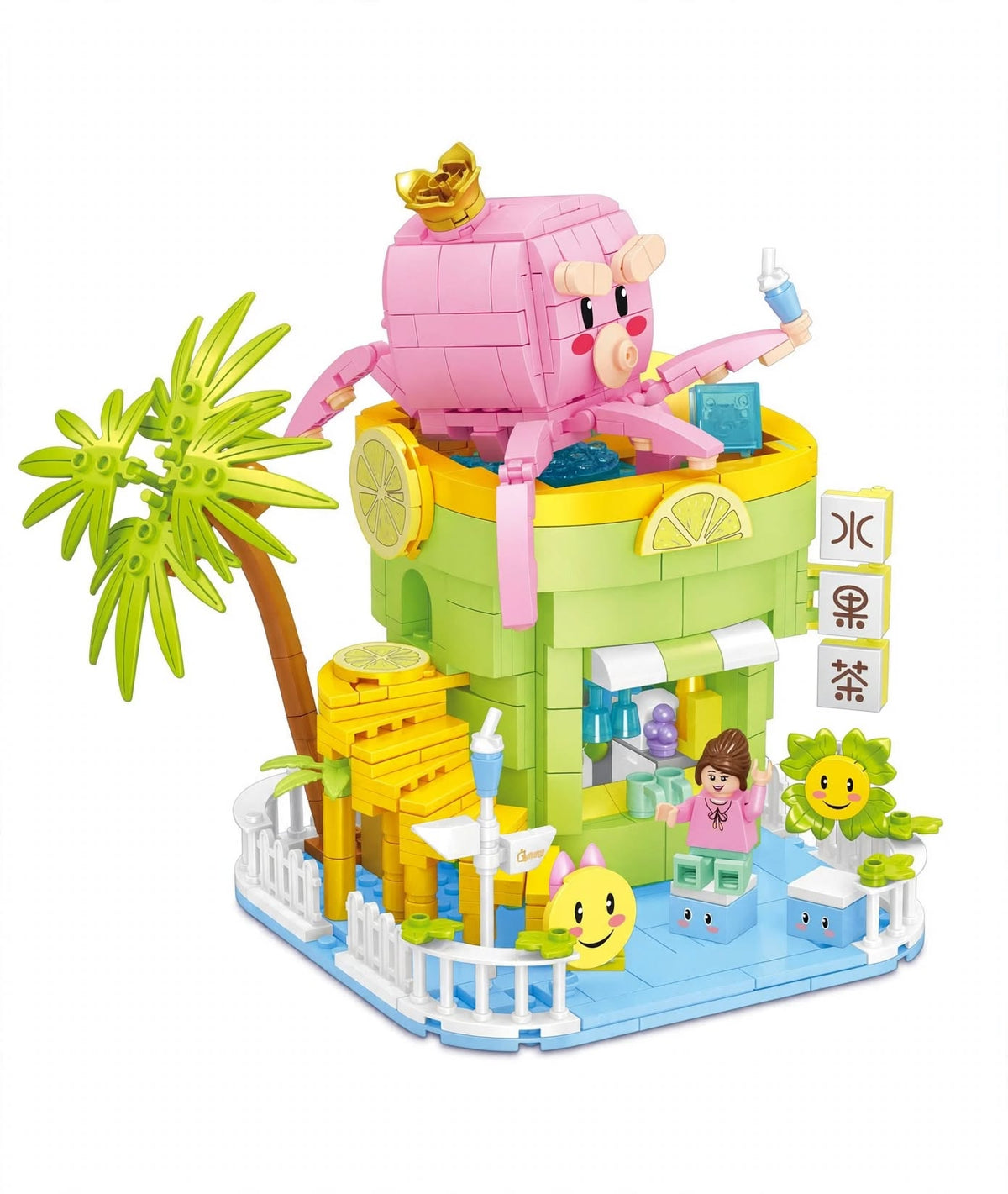 Octo Island Bubble Tea Shop – Cute Tropical Drink House Building Set