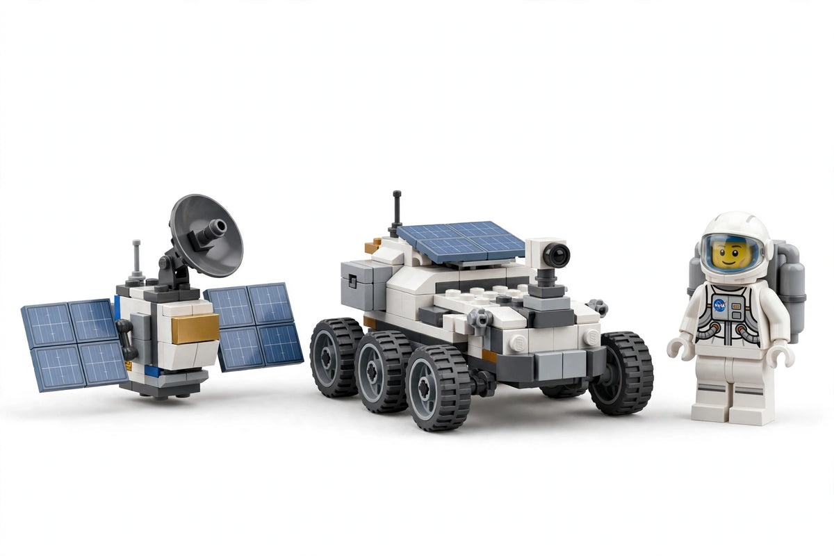 Space Moon Probe Set - Lunar Rover & Satellite