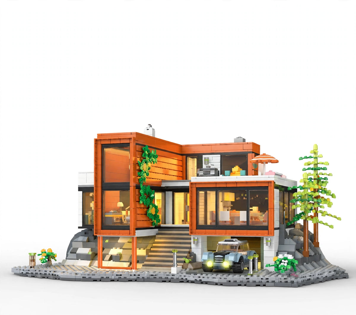 BRICKOVA Holiday Modern Villa – 3060 PCS Architectural Lakeside Villa Display Model