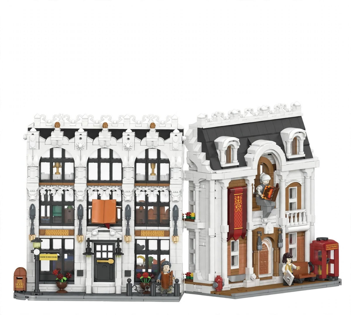 Library Bookend Building Set - Book Nook with LED Light